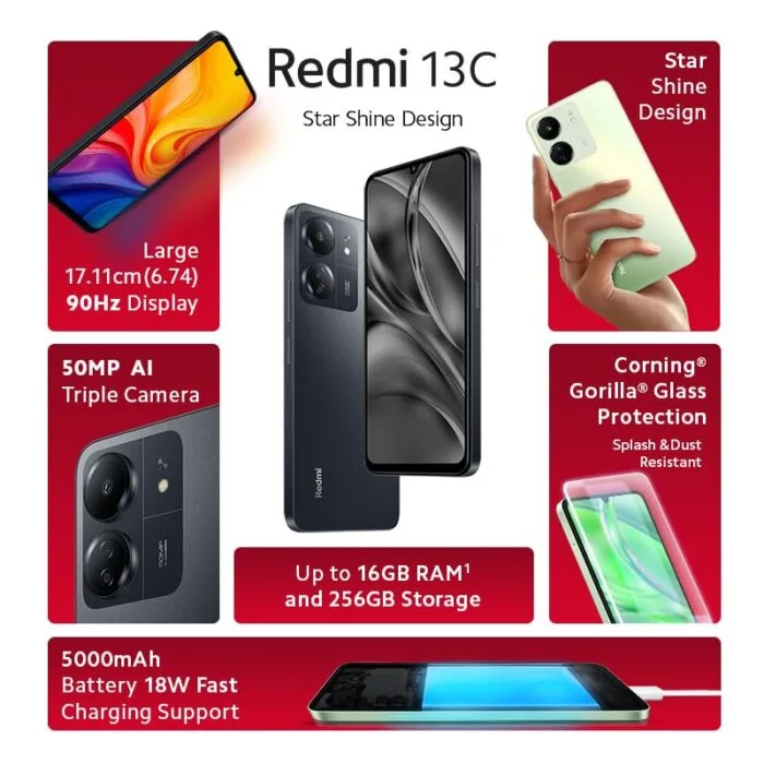 Redmi 13C (Stardust Black, 4GB RAM, 128GB Storage) | Powered by 4G Mediatek Helio G85 | 90Hz Display | 50MP AI Triple Camera - Image 2