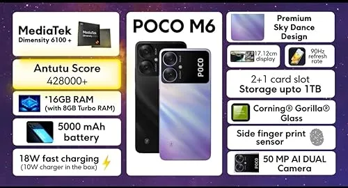 POCO M6 5G (Orion Blue, 6GB RAM, 128GB Storage) - Image 8