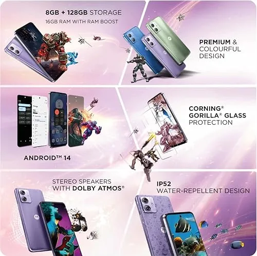 Motorola G64 5G (Ice Lilac, 12GB RAM, 256GB Storage) | Expandable Upto 2TB | Upto 24GB RAM with RAM Boost | 50MP (OIS) + 8MP | 16MP Front Camera | MediaTek Dimensity 7025 Processor | 6000 mAh Battery - Image 3