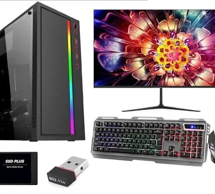 KRYNORCXY Gaming Pc Desktop computer Full Set Core I7 3770 |16GB Ram |512GB SSD|Windows 10| GT 4GB 730 DDR5 Graphics Card with 19 inches led Monitor RGB Keyboard RGB Mouse Wi-fi Ready to play