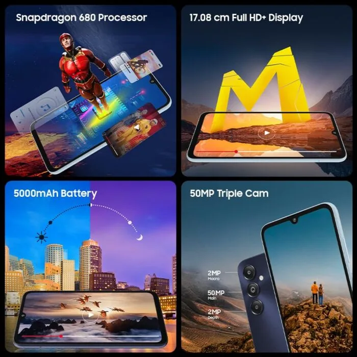 Samsung Galaxy M14 4G (Arctic Blue,4GB,64GB) | 50MP Triple Cam | 5000mAh Battery | Snapdragon 680 Processor | 2 Gen. OS Upgrade & 4 Year Security Update | 8GB RAM with RAM Plus | Without Charger - Image 3