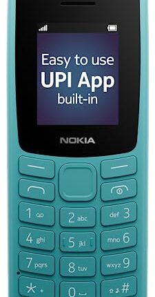Nokia All-New 105 Single Sim Keypad Phone with Built-in UPI Payments, Long-Lasting Battery, Wireless FM Radio | Cyan