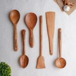 The Indus Valley Neem Wood Compact Flip/Spatula/Ladle For Cooking Dosa/Roti/Chapati | Kitchen Tools | No Harmful Polish | Naturally Non-Stick | Handmade (Set Of 6), 23 Centimeters