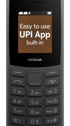 Nokia 106 4G Keypad Phone with 4G, Built-in UPI Payments App, Long-Lasting Battery, Wireless FM Radio & MP3 player, and MicroSD card slot | Charcoal