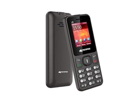 Micromax All-New J3 Sleek & Stylish |Keypad Mobile with 1.77" Screen|Auto Call Recording | Bright Torch| Wireless FM |Grey|