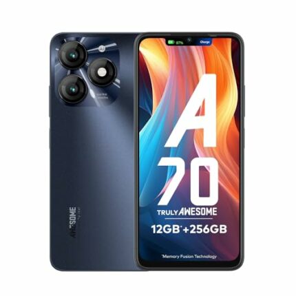 itel A70 (4GB RAM, 256GB ROM) Upto 12GB RAM with Memory Fusion | 13MP Dual Rear Camera & 8MP Front Camera | 5000mAh with Type-C | Dynamic Bar | Side Fingerprint | Octa-Core Processor | Starlish Black