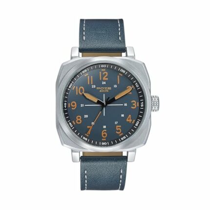 Sonata Poze Quartz Analog Blue Dial Leather Strap Watch for Men-SP70024SL01W