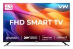 VW 109 cm (43 inches) Playwall Frameless Series Full HD Android Smart LED TV VW43F2 (Black)