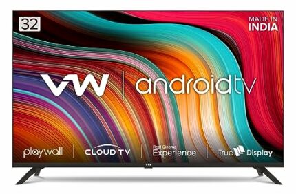 VW 80 cm (32 inches) Playwall Frameless Series HD Ready Android Smart LED TV VW3251 (Black)