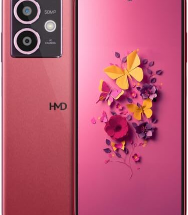 HMD Crest 5G | Segment First 50 MP Selfie Camera | 50 MP Dual Rear AI Camera | FHD+ OLED Display | 6 GB RAM & 128 GB Storage | Android 14 | 33W Fast Charger in Box | Royal Pink