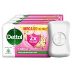 Dettol Skincare Moisturizing Beauty Bathing Soap Bar with Argan Oil (400gm) | Softer Skin, 100gm, Pack of 4