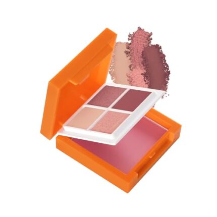 Swiss Beauty Craze 2 in 1 Eyeshadow and Blusher Palette with mirror | With Matte and Shimmer highly pigmented Shades | Shade- Rose Party, 7g