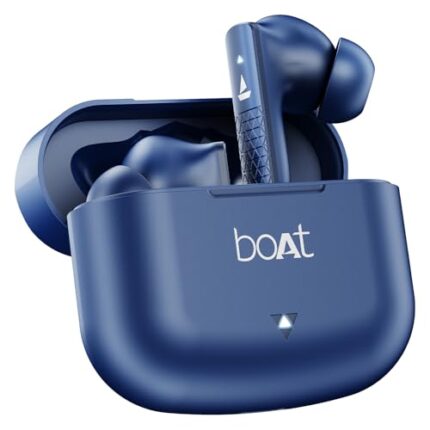 boAt Airdopes 91 Truly Wireless in Ear Ear Buds w/ 45 hrs Playtime, Beast Mode with 50 ms Low Latency, Dual Mics with ENx, ASAP Charge, IWP Tech, IPX4 & Bluetooth v5.3(Starry Blue)