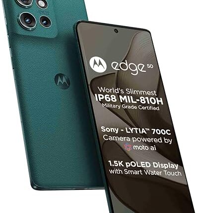 Motorola Edge 50 5G (8GB RAM + 256GB Storage) | 50MP + 13MP + 10MP | 32MP Front Camera | 5000 mAh Battery | Snapdragon 7 Gen 1 Accelerated Edition Processor (Jungle Green)