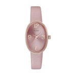 Sonata Poze Quartz Analog Pink Dial Leather Strap Watch for Women-SP80052WL01W