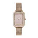 Sonata Poze Quartz Analog Pink Dial Mesh Strap Watch for Women-SP80059WM01W