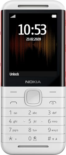 Nokia 5310 Dual SIM Keypad Phone with MP3 Player, Wireless FM Radio and Rear Camera with Flash | White/Red