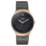 Sonata Poze Quartz Analog Black Dial Leather Strap Watch for Men-SP70003WL01