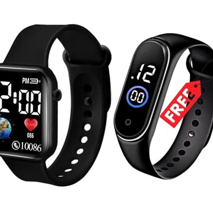 Oculus Children Kids Boys Digital 4-11 Years Led Watch Boys Best Gift Baby Boys Digital Watch for Kids (Pack of -2) (Black) (Black) (Black)