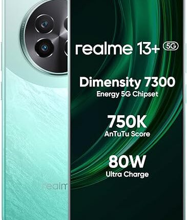 realme 13+ 5G (Speed Green, 8GB RAM, 256GB Storage) | Expandable Upto 2TB | Up to 18GB Dynamic RAM | 50MP AI Dual Camera | 6.67" AMOLED Display | 80W Ultra Charging DAK | Dimensity 7300E Processor