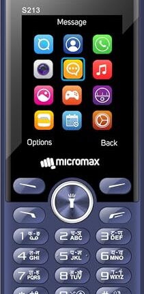 Micromax All-New S213 Dual Sim Keypad Phone with Dedicated Notification Ring | Big 2.4" Display | Powerful 2500mah Battery | Wireless FM | Auto Call Recording | Blue |
