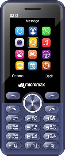 Micromax All-New S213 Dual Sim Keypad Phone with Dedicated Notification Ring | Big 2.4" Display | Powerful 2500mah Battery | Wireless FM | Auto Call Recording | Blue |