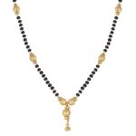 Soni Jewellery Mangalsutra Gold Plated Brass Pearl With Black Bead Tanmaniya Nallapusalu Chain for Women