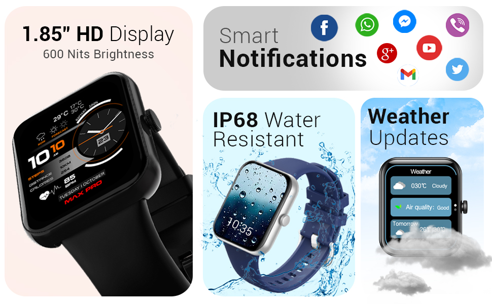 Maxima; Max Pro Samurai; Samurai; Max Pro Smartwatch; Smartwatch; Maxima Smartwatch; 1.85" Display