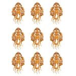 Yellow Chimes Choti Jadai Billai Traditional Multicolor Bridal Hair Accessories for Women Wedding Gold Plated Hair Choti Bridal Jewellery for Women (Gold-6)