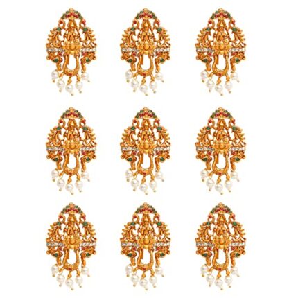 Yellow Chimes Choti Jadai Billai Traditional Multicolor Bridal Hair Accessories for Women Wedding Gold Plated Hair Choti Bridal Jewellery for Women (Gold-6)