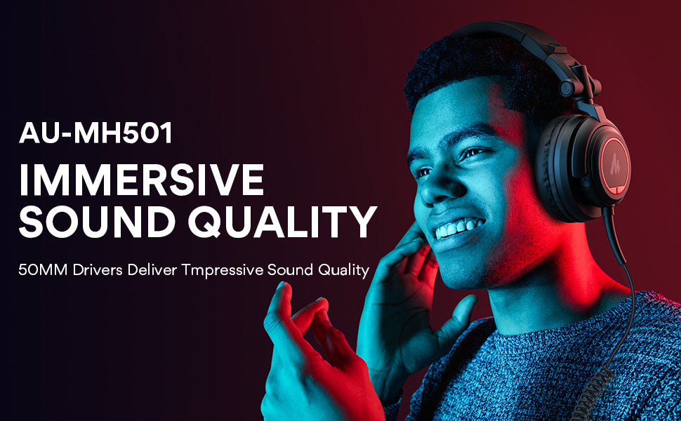 over the ear studio monitor  headphone for singing, gaming