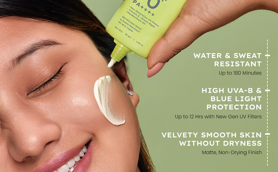 Hyphen matte max sunscreen SPF 70+ PA++++ matte finish 12Hrs UVA-UVB Protection water resistant