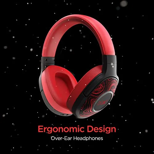 boAt Rockerz 550 Bluetooth Wireless Over Ear Headphones with Mic Upto 20 Hours Playback, 50MM Drivers, Soft Padded Ear Cushions and Physical Noise Isolation (Red) - Image 5