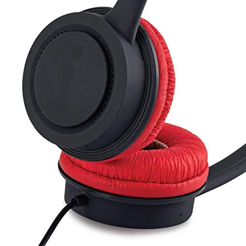 iBall Star Wired Over The Ear Headphone without Mic (Black and Red) - Image 3