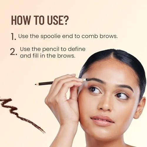 Swiss Beauty Eyebrow Definer Pencil With Spoolie | Smudge Proof, Waterproof And Pigmented Eyebrow Pencil |Shade - Deep Brown, 1.5Gm | - Image 6