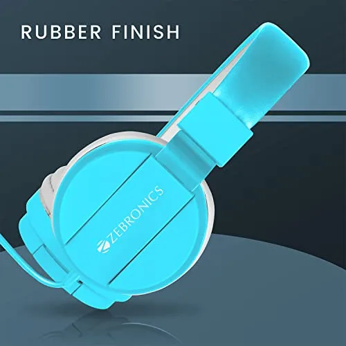 Zebronics Zeb-Storm Wired On Ear Headphone with 3.5mm Jack, Built in Microphone for Calling, 1.5 Meter Cable, Soft Ear Cushion, Adjustable Headband, Foldable Ear Cups and Lightweight Design (Blue) - Image 5