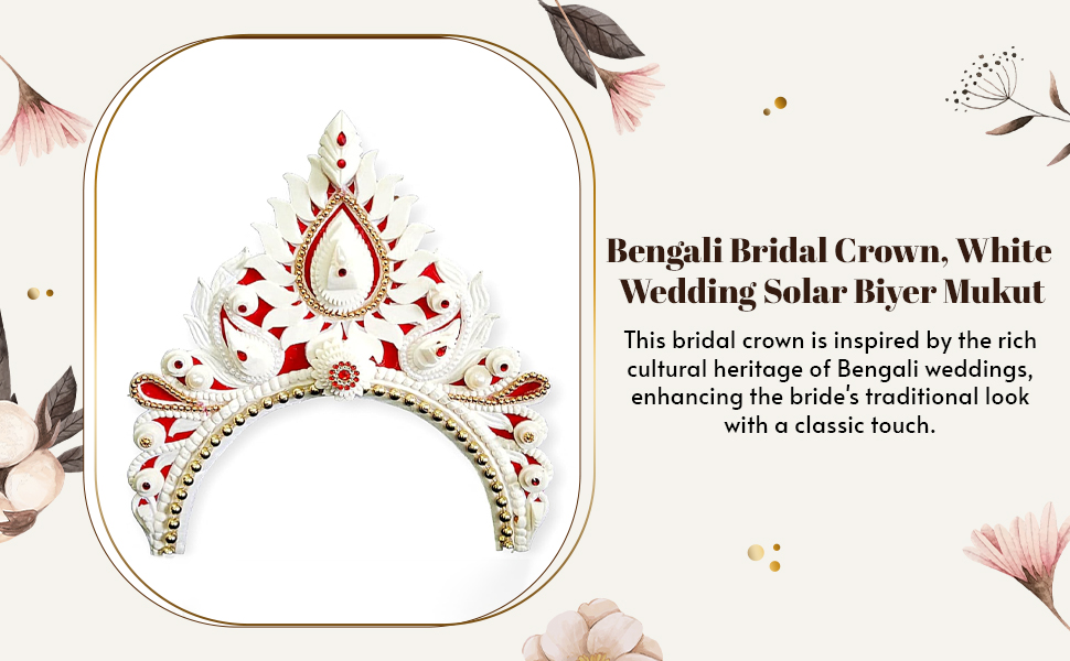 Bengali Bridal Crown, White Wedding Solar SPN-JGSP