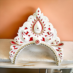 Bengali Bridal Crown, White Wedding Solar SPN-JGSP