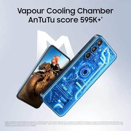 Samsung Galaxy M35 5G (Moonlight Blue,6GB RAM,128GB Storage)| Corning Gorilla Glass Victus+| AnTuTu Score 595K+ | Vapour Cooling Chamber | 6000mAh Battery | 120Hz Super AMOLED Display| Without Charger - Image 3