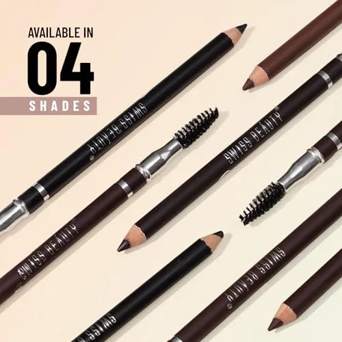 Swiss Beauty Eyebrow Definer Pencil With Spoolie | Smudge Proof, Waterproof And Pigmented Eyebrow Pencil |Shade - Deep Brown, 1.5Gm | - Image 4