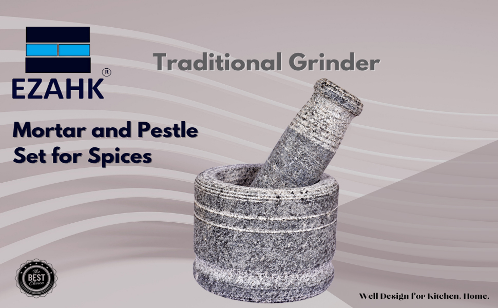 Stone mortar and pestle set granite 4 inch