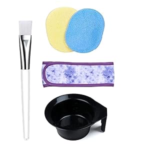 facial bowl with head band sponge brush face cleansing sponges cosmetic puff makeup remover