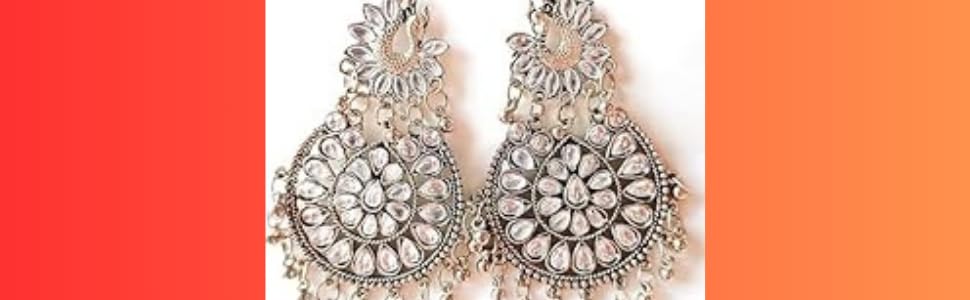 High Quality Afgani Oxidised Earrings