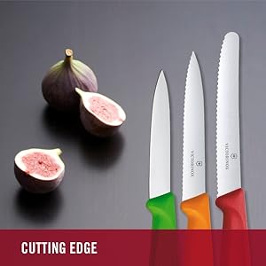 Victorinox Swiss Classic Paring Knife Set with Peeler, Set of 3, Red SPN-FOR1