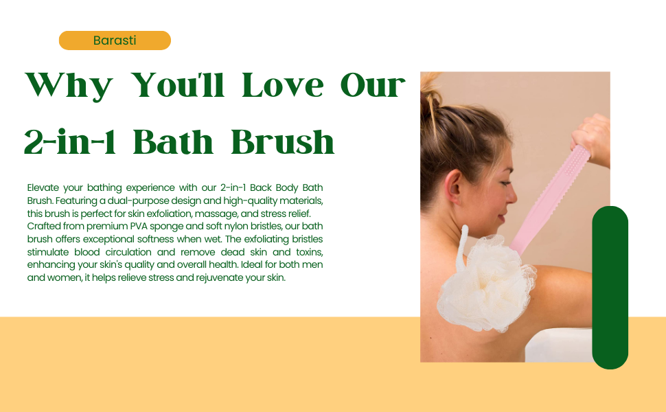 Barasti loofahs bath brush 2 in 1