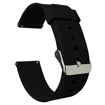 ACM Watch Strap Silicone Belt 22mm compatible with Noise Colorfit Caliber Smartwatch Casual Classic Black