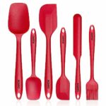 AGARO Deluxe Silicone Spatula Set of 6, Heat Resistant, Cooking, Baking and Mixing, Non-Stick Cookware, BPA Free, Seamless Design, Red.