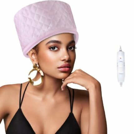 AGIRLVCT Hair Care Thermal Head Spa Cap Treatment with Beauty Steamer Nourishing Heating Cap, Spa Cap For Hair, Spa Cap Steamer For Women (PINK)