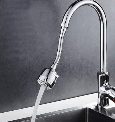 AKRIZA 360 Degree Sink Faucet Spray Attachment with 2 Modes Flexible Tap Extender for kitchen Sink Nozzle head with hose and universal connector kitchen sink accessories items