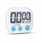 AKRIZA Digital Kitchen Timer & Stopwatch - Large Digit Countdown, Loud Alarm, Magnetic Back Stand Ideal for Cooking, Baking Stop Watch Timer for Study Table Accessories for Students